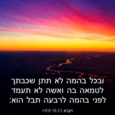 Picture 03 - ויקרא 18:23 HEB - ובכל בהמה לא תתן שכבתך - Bible Verse Picture