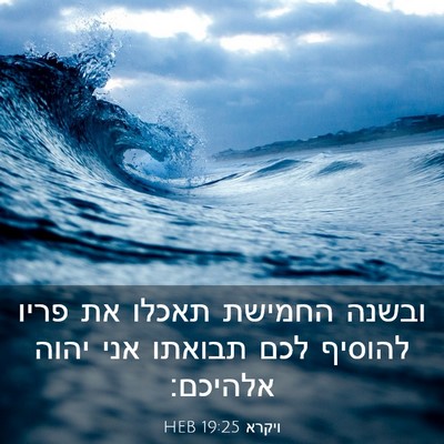 Picture 03 - ויקרא 19:25 HEB - ובשנה החמישת תאכלו את פריו - Bible Verse Picture