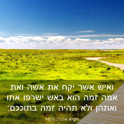 Picture 03 - ויקרא 20:14 HEB - ואיש אשר יקח את אשה ואת אמה - Bible Verse Picture