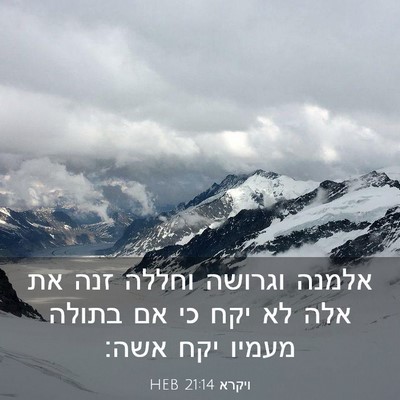 Picture 03 - ויקרא 21:14 HEB - אלמנה וגרושה וחללה זנה את - Bible Verse Picture
