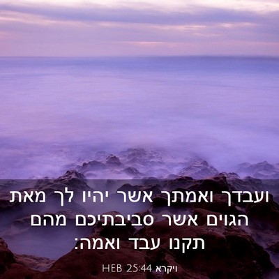 Picture 03 - ויקרא 25:44 HEB - ועבדך ואמתך אשר יהיו לך מאת - Bible Verse Picture
