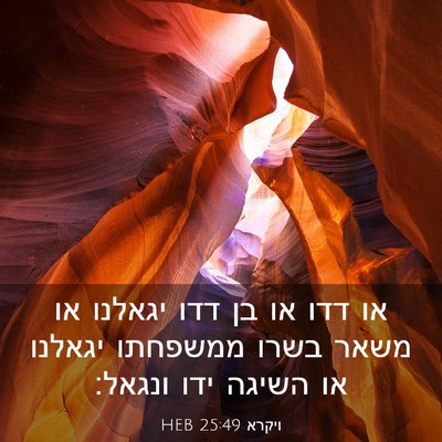 Picture 03 - ויקרא 25:49 HEB - או דדו או בן דדו יגאלנו או - Bible Verse Picture