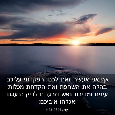 Picture 03 - ויקרא 26:16 HEB - אף אני אעשה זאת לכם והפקדתי - Bible Verse Picture