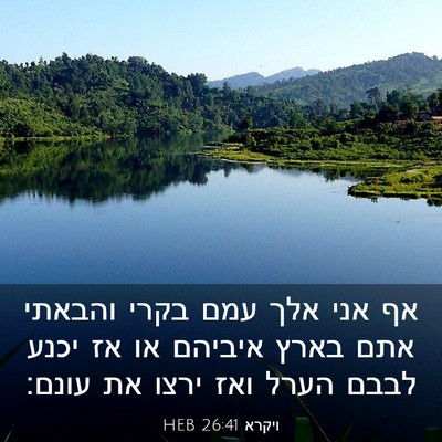 Picture 03 - ויקרא 26:41 HEB - אף אני אלך עמם בקרי והבאתי - Bible Verse Picture
