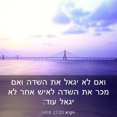 Picture 03 - ויקרא 27:20 HEB - ואם לא יגאל את השדה ואם מכר - Bible Verse Picture