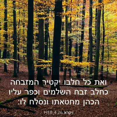 Picture 03 - ויקרא 4:26 HEB - ואת כל חלבו יקטיר המזבחה - Bible Verse Picture