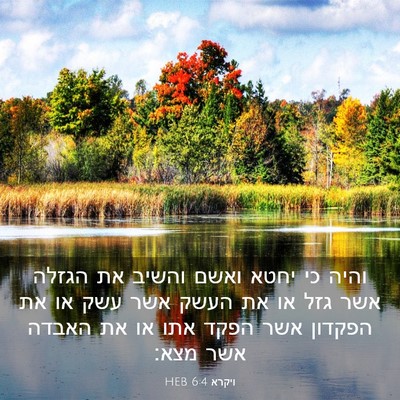 Picture 03 - ויקרא 6:4 HEB - והיה כי יחטא ואשם והשיב את - Bible Verse Picture