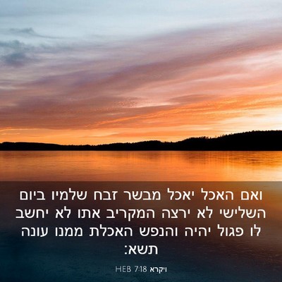 Picture 03 - ויקרא 7:18 HEB - ואם האכל יאכל מבשר זבח - Bible Verse Picture