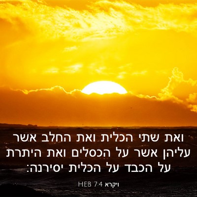 Picture 03 - ויקרא 7:4 HEB - ואת שתי הכלית ואת החלב אשר - Bible Verse Picture