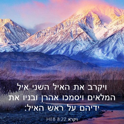 Picture 03 - ויקרא 8:22 HEB - ויקרב את האיל השני איל - Bible Verse Picture