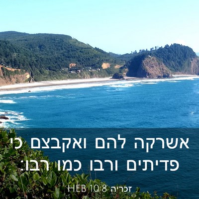 Picture 03 - זכריה 10:8 HEB - אשרקה להם ואקבצם כי פדיתים - Bible Verse Picture
