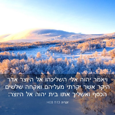 Picture 03 - זכריה 11:13 HEB - ויאמר יהוה אלי השליכהו אל - Bible Verse Picture