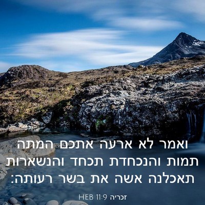 Picture 03 - זכריה 11:9 HEB - ואמר לא ארעה אתכם המתה תמות - Bible Verse Picture