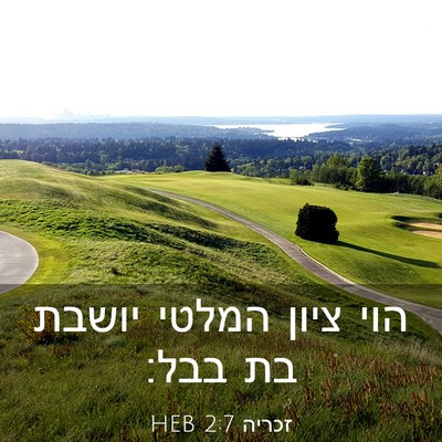 Picture 03 - זכריה 2:7 HEB - הוי ציון המלטי יושבת בת - Bible Verse Picture