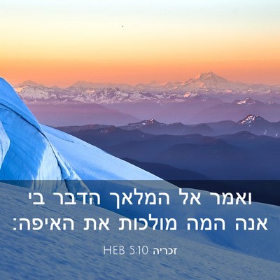 Picture 03 - זכריה 5:10 HEB - ואמר אל המלאך הדבר בי אנה - Bible Verse Picture