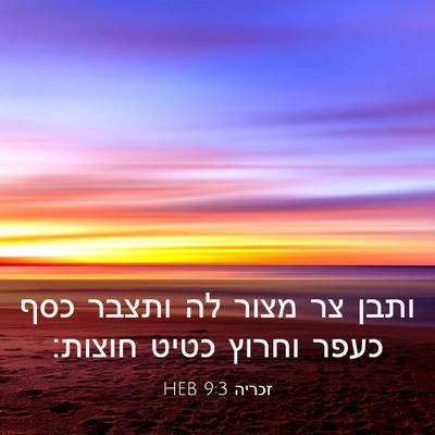 Picture 03 - זכריה 9:3 HEB - ותבן צר מצור לה ותצבר כסף - Bible Verse Picture