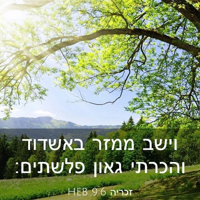 Picture 03 - זכריה 9:6 HEB - וישב ממזר באשדוד והכרתי - Bible Verse Picture