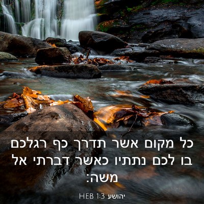 Picture 03 - יהושע 1:3 HEB - כל מקום אשר תדרך כף רגלכם - Bible Verse Picture