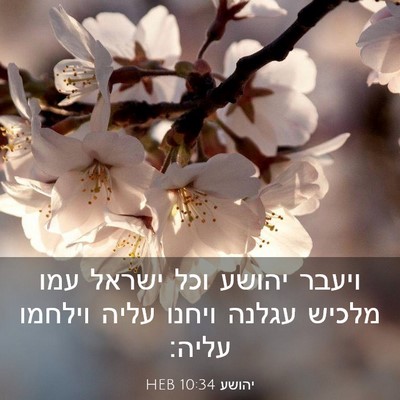 Picture 03 - יהושע 10:34 HEB - ויעבר יהושע וכל ישראל עמו - Bible Verse Picture
