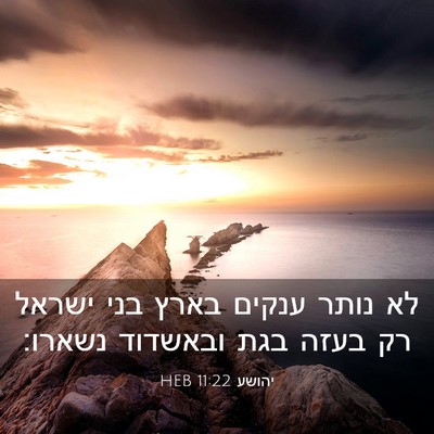 Picture 03 - יהושע 11:22 HEB - לא נותר ענקים בארץ בני - Bible Verse Picture