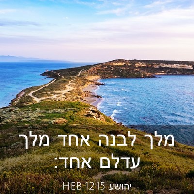 Picture 03 - יהושע 12:15 HEB - מלך לבנה אחד מלך עדלם - Bible Verse Picture