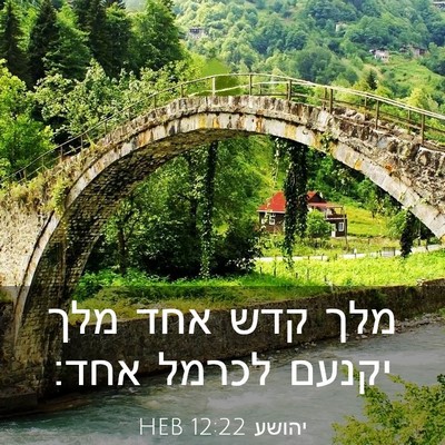 Picture 03 - יהושע 12:22 HEB - מלך קדש אחד מלך יקנעם לכרמל - Bible Verse Picture