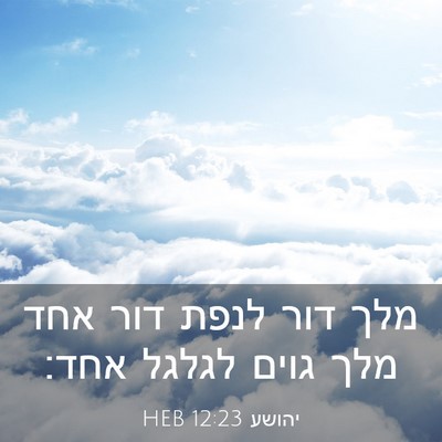 Picture 03 - יהושע 12:23 HEB - מלך דור לנפת דור אחד מלך - Bible Verse Picture