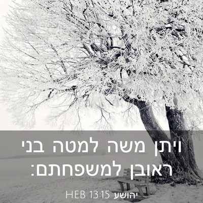 Picture 03 - יהושע 13:15 HEB - ויתן משה למטה בני ראובן - Bible Verse Picture