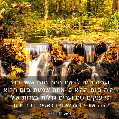 Picture 03 - יהושע 14:12 HEB - ועתה תנה לי את ההר הזה אשר - Bible Verse Picture