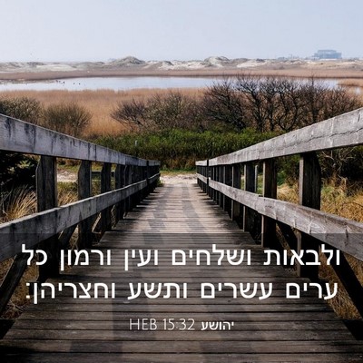 Picture 03 - יהושע 15:32 HEB - ולבאות ושלחים ועין ורמון - Bible Verse Picture