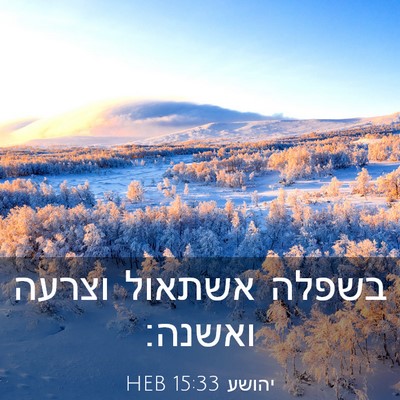 Picture 03 - יהושע 15:33 HEB - בשפלה אשתאול וצרעה - Bible Verse Picture