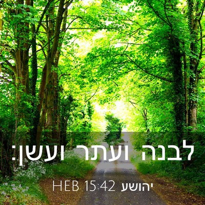Picture 03 - יהושע 15:42 HEB - לבנה ועתר - Bible Verse Picture