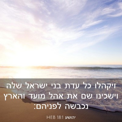 Picture 03 - יהושע 18:1 HEB - ויקהלו כל עדת בני ישראל שלה - Bible Verse Picture