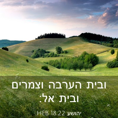 Picture 03 - יהושע 18:22 HEB - ובית הערבה וצמרים ובית - Bible Verse Picture