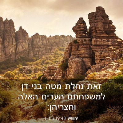 Picture 03 - יהושע 19:48 HEB - זאת נחלת מטה בני דן למשפחתם - Bible Verse Picture