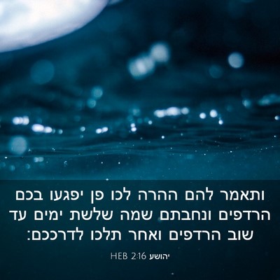 Picture 03 - יהושע 2:16 HEB - ותאמר להם ההרה לכו פן יפגעו - Bible Verse Picture