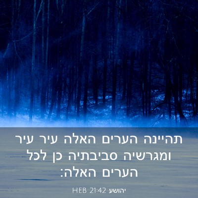 Picture 03 - יהושע 21:42 HEB - תהיינה הערים האלה עיר עיר - Bible Verse Picture