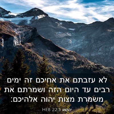 Picture 03 - יהושע 22:3 HEB - לא עזבתם את אחיכם זה ימים - Bible Verse Picture