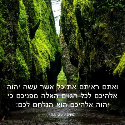 Picture 03 - יהושע 23:3 HEB - ואתם ראיתם את כל אשר עשה - Bible Verse Picture