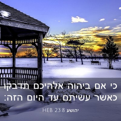 Picture 03 - יהושע 23:8 HEB - כי אם ביהוה אלהיכם תדבקו - Bible Verse Picture