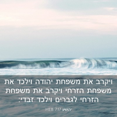 Picture 03 - יהושע 7:17 HEB - ויקרב את משפחת יהודה וילכד - Bible Verse Picture