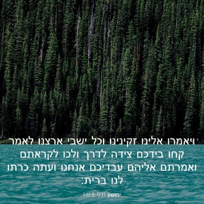Picture 03 - יהושע 9:11 HEB - ויאמרו אלינו זקינינו וכל - Bible Verse Picture