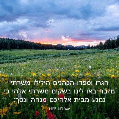 Picture 03 - יואל 1:13 HEB - חגרו וספדו הכהנים הילילו - Bible Verse Picture