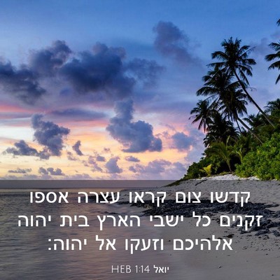 Picture 03 - יואל 1:14 HEB - קדשו צום קראו עצרה אספו - Bible Verse Picture