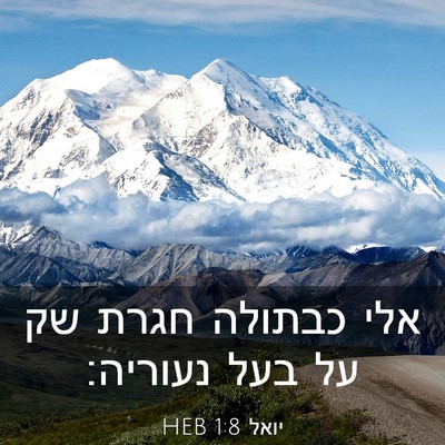 Picture 03 - יואל 1:8 HEB - אלי כבתולה חגרת שק על בעל - Bible Verse Picture