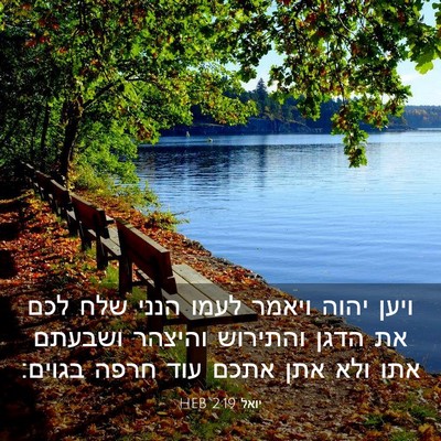 Picture 03 - יואל 2:19 HEB - ויען יהוה ויאמר לעמו הנני - Bible Verse Picture