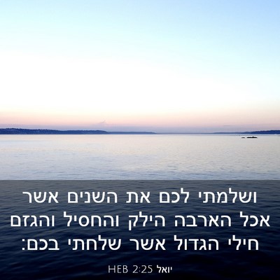 Picture 03 - יואל 2:25 HEB - ושלמתי לכם את השנים אשר אכל - Bible Verse Picture
