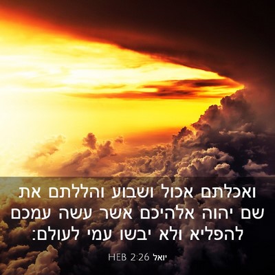 Picture 03 - יואל 2:26 HEB - ואכלתם אכול ושבוע והללתם - Bible Verse Picture
