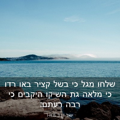 Picture 03 - יואל 3:13 HEB - שלחו מגל כי בשל קציר באו - Bible Verse Picture