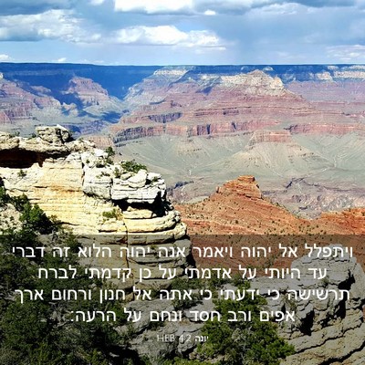 Picture 03 - יונה 4:2 HEB - ויתפלל אל יהוה ויאמר אנה - Bible Verse Picture
